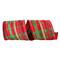 JAM Paper 4" x 10yd. Dupioni Wired Edge Glitter Plaid Ribbon